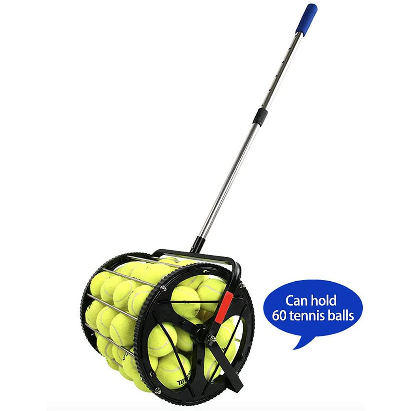 伸縮式テニスボールローラー、自動ピックアップテニスボールレトリーバーボール、S＆L調節可能な三脚ベース付き、コレクターは60個のテニスボールを保持できます Amazon | 伸縮式テニスボールローラー、自動ピックアップテニスボール